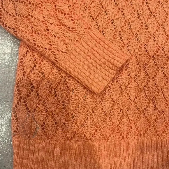 [M]Tommy Bahamas Orange Open knit Crochet linen Blend L/S Sweater/CoverUp - Picture 5 of 8